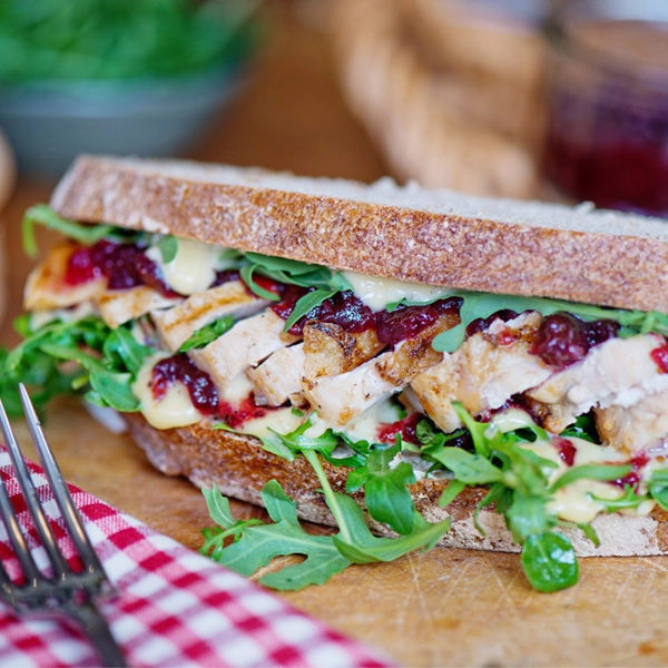 Grilled Chicken, Cranberry Mayo and Rocket Sandwich